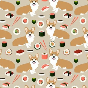 corgi sushi fabric corgi food design japanese fabric food design corgis fabric 