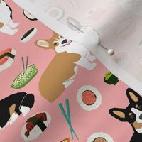 corgis sushi and noodles design corgi fabric cute japanese food design cute corgis fabric