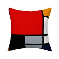 Jumbo Mondrian Composition with Large Red Plane, Orange, Black, Gray, and Blue