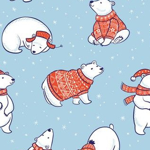 Polar bears in sweater