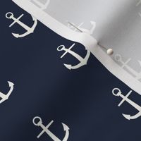 Anchor nautical in navy sea