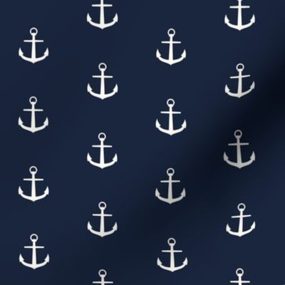 Anchor nautical in navy sea