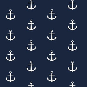 Anchor nautical in navy sea