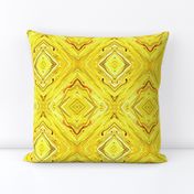 LY- Liquid Yellow Marbled, Diamonds on Point, Small