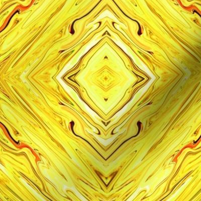 LY- Liquid Yellow Marbled, Diamonds on Point, Small