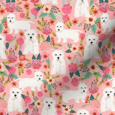 westie florals fabric cute west highland terrier dog design best westies fabric cute sewing projects for dog people