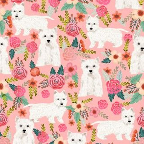 westie florals fabric cute west highland terrier dog design best westies fabric cute sewing projects for dog people