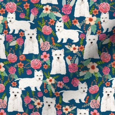 westie florals fabric cute west highland terrier dog design best westies florals fabric cute dogs design