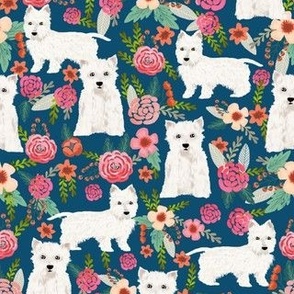 westie florals fabric cute west highland terrier dog design best westies florals fabric cute dogs design