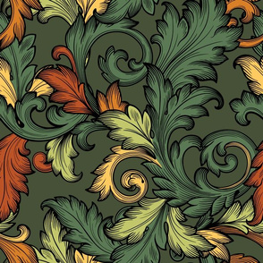 Acanthus Leaves (Baroque Green )