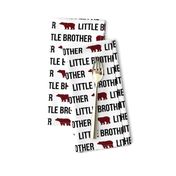 little brother plaid bear fabric custom name fabric personalized personalised fabric