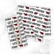 little brother plaid bear fabric custom name fabric personalized personalised fabric
