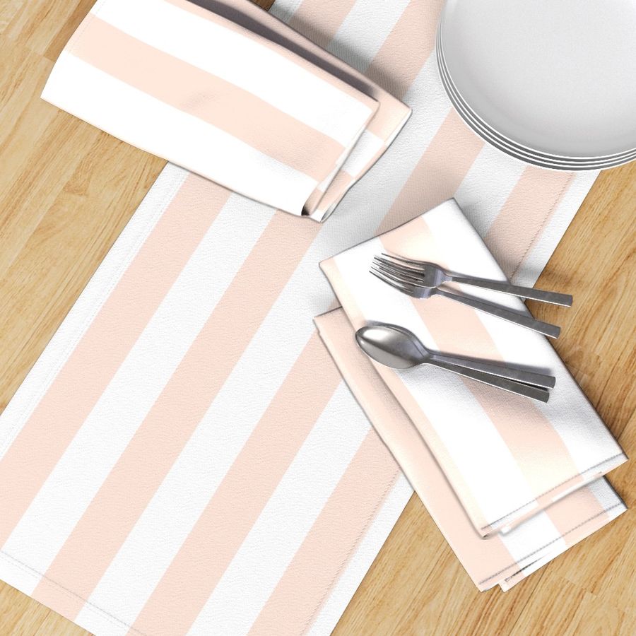 Bold Stripe V faded PEACH white