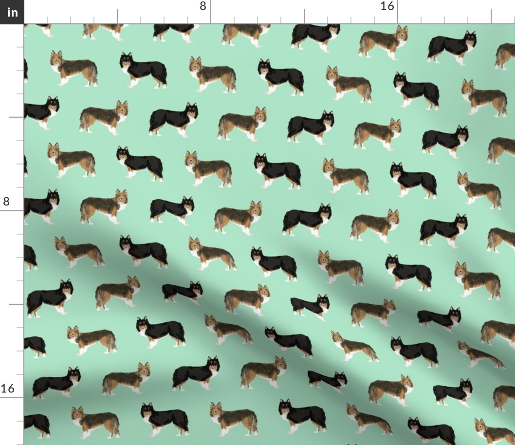 sheltie dog fabric tri colored black and tan sheltie shetland sheepdog sable and white dogs, best dog fabric