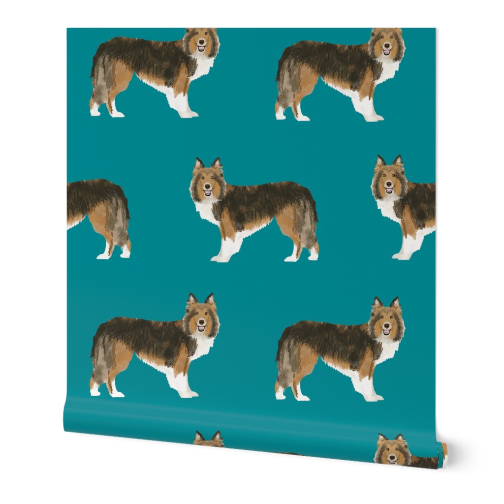 sheltie fabric sable and white shetland sheepdog design cute sheltie dog fabric