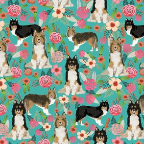 sheltie floral fabric shetland sheepdog fabrics sheltie dog design best vintage florals fabric