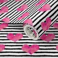 watercolor hearts || stripes