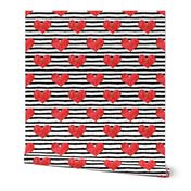watercolor hearts - red || stripes