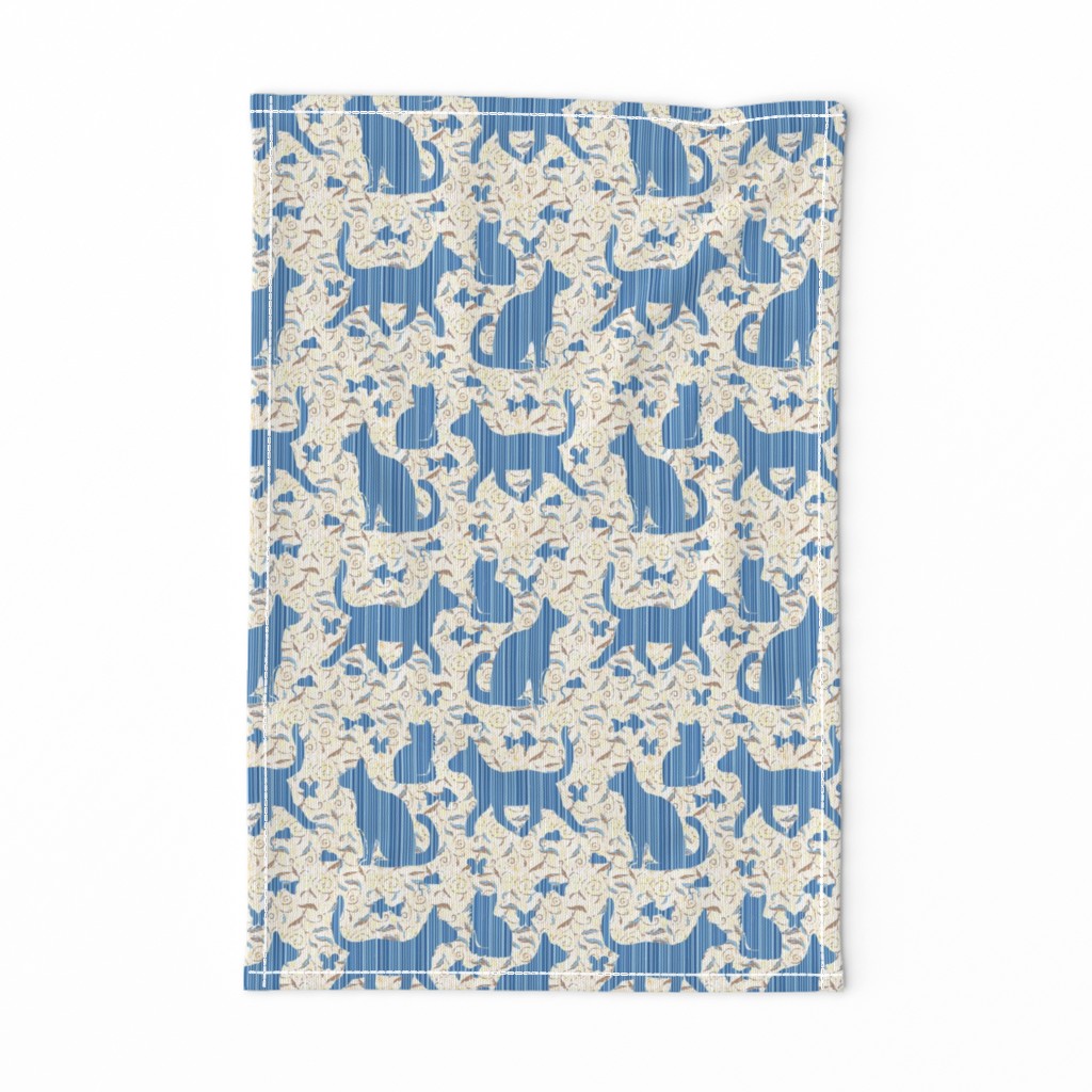 Zebrawood Cat Silhouettes in Blue