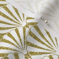 gold  Seashells // Art deco style seashells // Gold glitter shells /  art deco fans