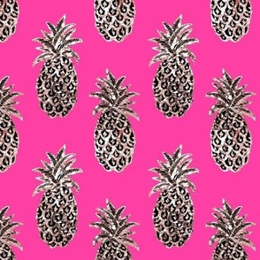 Pineapple magenta with rose gold pineapple print // Pineapple //  Tropical Gold
