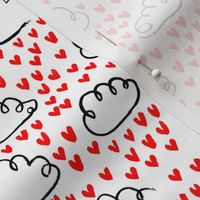 love clouds watercolor hearts heart fabric valentines fabric