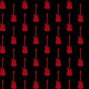 Dark Red Electric Guitars on Black