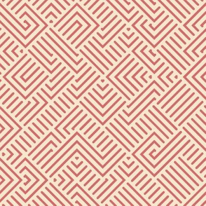 Coral and Champagne Chinese Maze