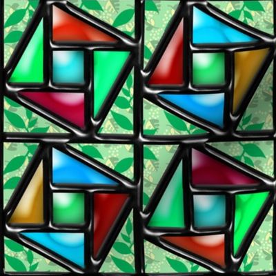 Pythagorean Stained Glass Garden Window