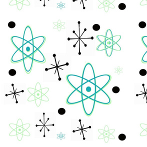 Atomic Stars Black and Turquoise