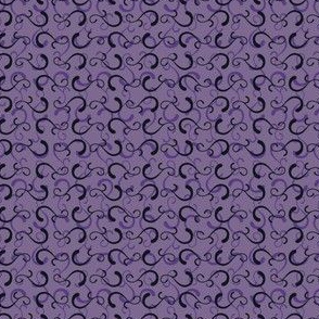 Lacy Swirls - Black on Violet