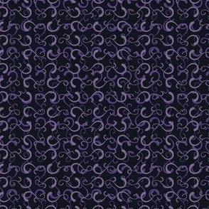 Lacy Swirls - Violet on Black