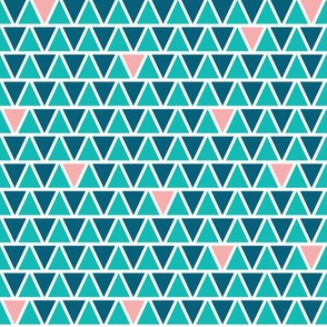 triangle rows in turquoise 