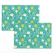 Design Sew Creativity- Sewing Typography Aqua White Green Regular Scale