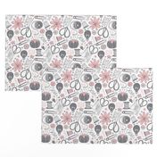 Design Sew Creativity - Sewing Typography White Grey Pink Regular Scale