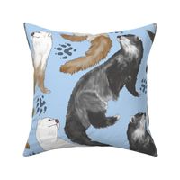 Cascading Ferrets - large blue