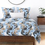 Cascading Ferrets - large blue