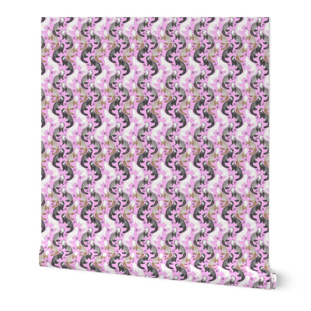 Cascading Ferrets - small pink