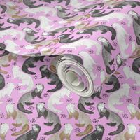 Cascading Ferrets - small pink