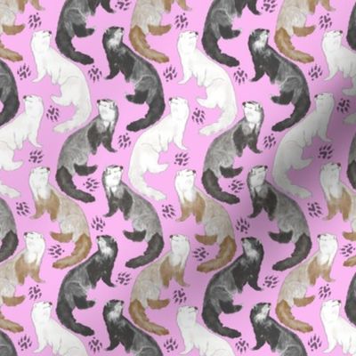 Cascading Ferrets - small pink