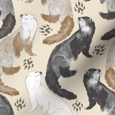 Cascading Ferrets - medium tan