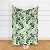 Cascading Ferrets - large green