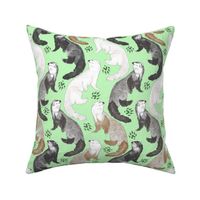 Cascading Ferrets - medium green