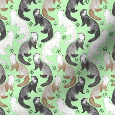 Cascading Ferrets - small green