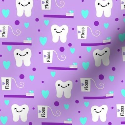 Brush Floss Dental One Directional Tooth Design / Lavender RDH  