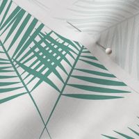 Palm leaf - Aqua green on white Palm leaves tropical summer