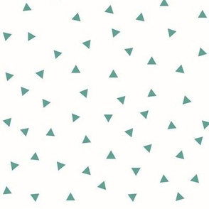 Tiny triangles - Aqua green on white 