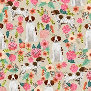 brittany spaniel floral dog fabric cute dog fabrics