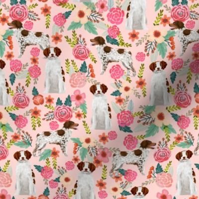 brittany spaniel dog fabric florals fabric dog design