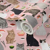 cat sushi fabric cute kawaii cat fabric